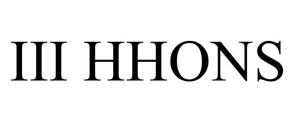 Trademark Logo III HHONS