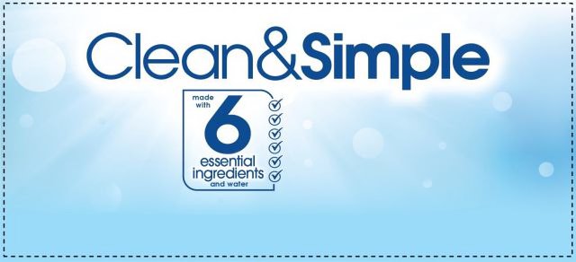  CLEAN&amp;SIMPLE MADE WITH 6 ESSENTIAL INGREDIENTS AND WATER