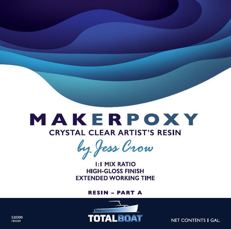 TotalBoat - MakerPoxy Crystal Clear Artist Resin by Jess Crow - 1 Gallon