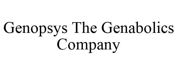 Trademark Logo GENOPSYS THE GENABOLICS COMPANY