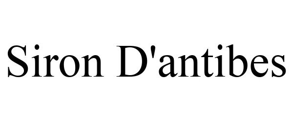 Trademark Logo SIRON D'ANTIBES