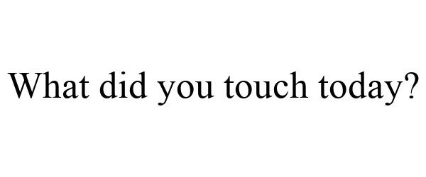 WHAT DID YOU TOUCH TODAY?