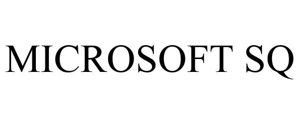 Trademark Logo MICROSOFT SQ