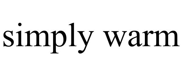 Trademark Logo SIMPLY WARM