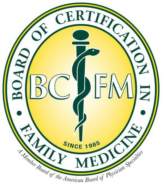 BOARD OF CERTIFICATION IN Â· FAMILY MEDICINE SINCE 1985 A MEMBER BOARD OF THE AMERICAN BOARD OF PHYSICIAN SPECIALTIES