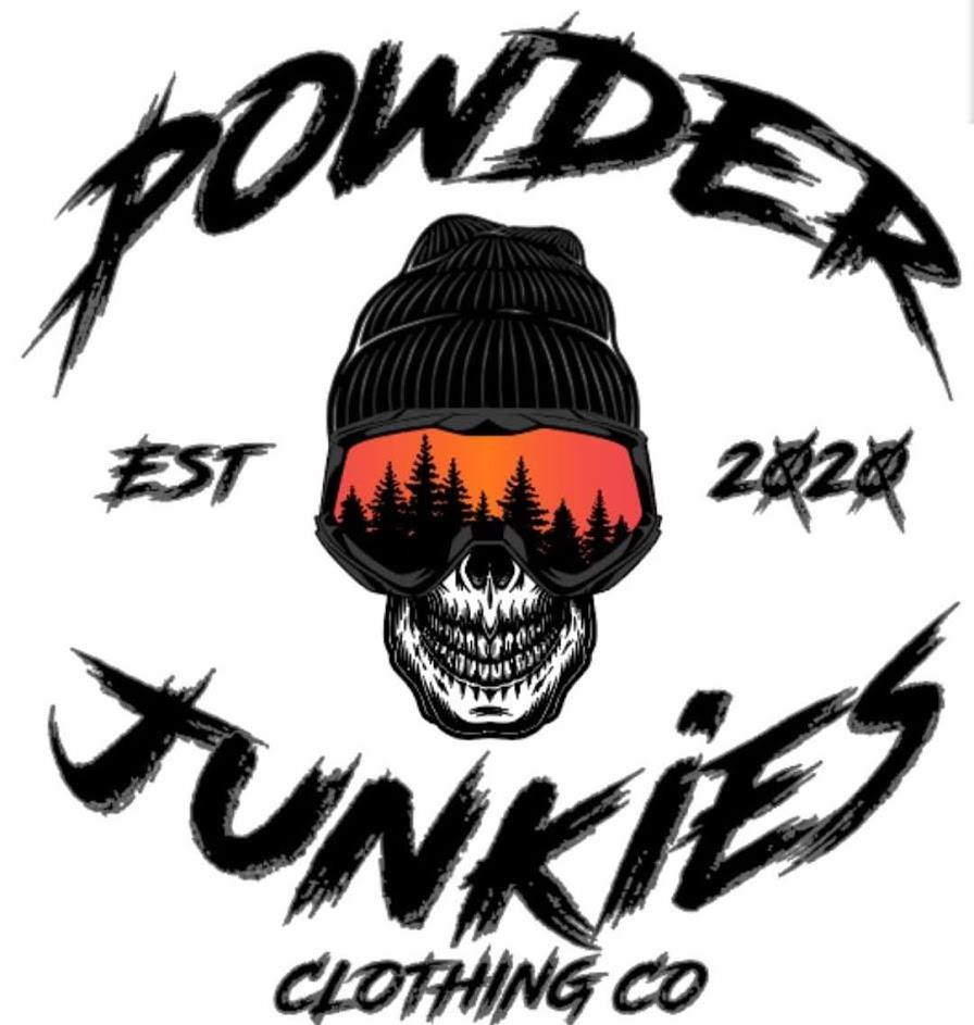 Trademark Logo POWDER JUNKIES CLOTHING CO SKULL WITH BEANIE AND GOGGLES