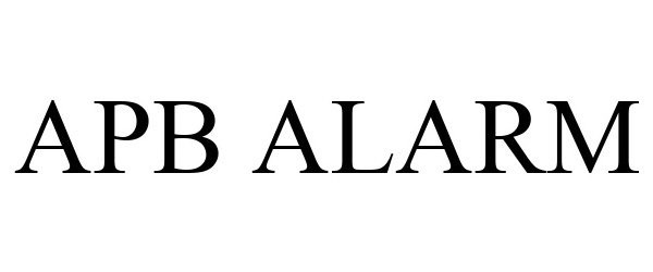 Trademark Logo APB ALARM