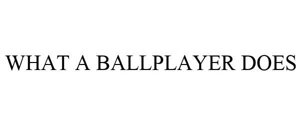  WHAT A BALLPLAYER DOES