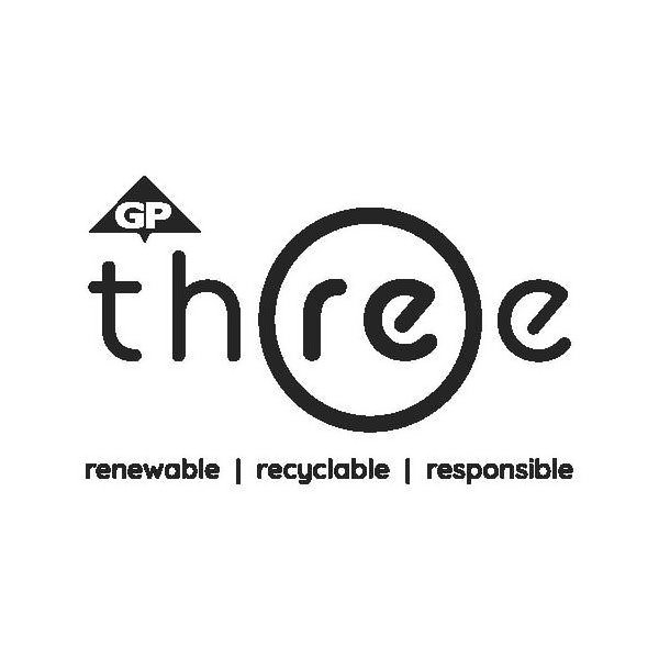  GP THREE RENEWABLE RECYCLABLE RESPONSIBLE
