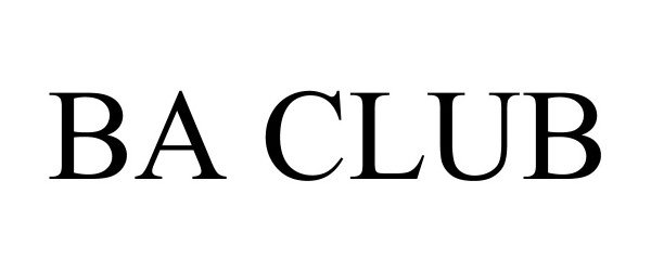 Trademark Logo BA CLUB