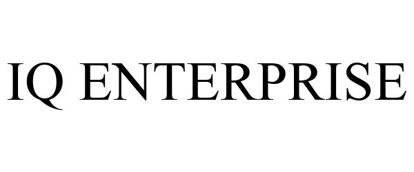 Trademark Logo IQ ENTERPRISE