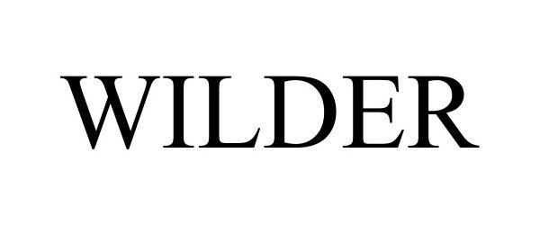 Trademark Logo WILDER