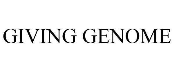 Trademark Logo GIVING GENOME