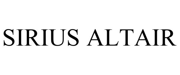 Trademark Logo SIRIUS ALTAIR