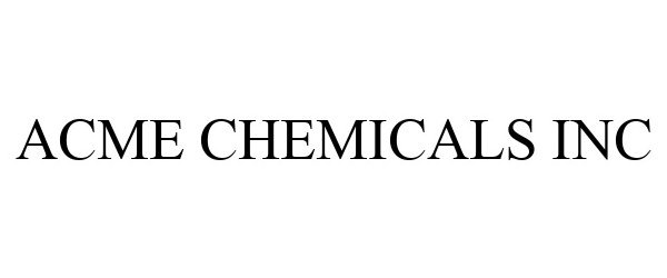  ACME CHEMICALS INC
