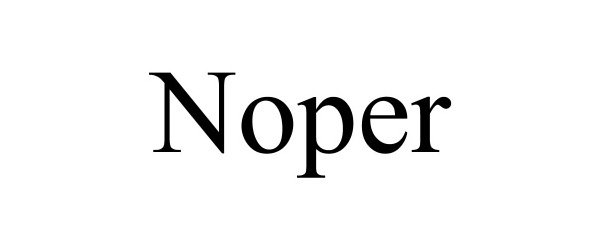 Trademark Logo NOPER