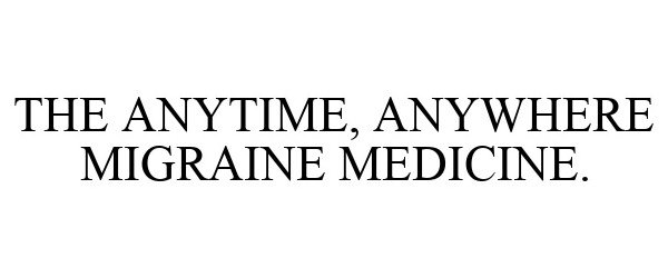  THE ANYTIME, ANYWHERE MIGRAINE MEDICINE.
