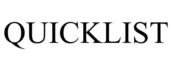 Trademark Logo QUICKLIST