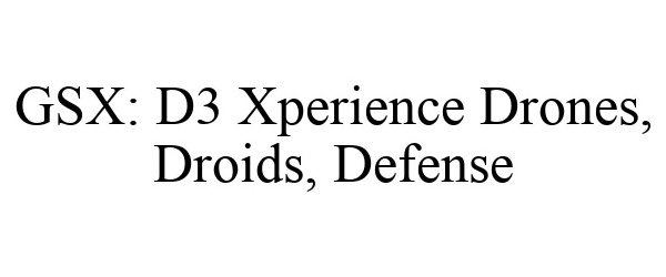  GSX: D3 XPERIENCE DRONES, DROIDS, DEFENSE