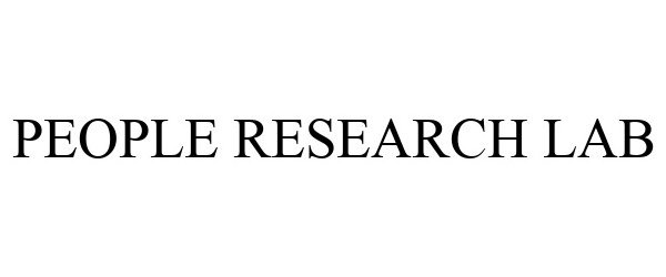 Trademark Logo PEOPLE RESEARCH LAB