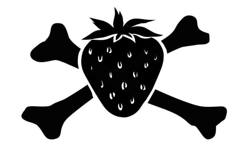  A STRAWBERRY WITH CROSSBONES