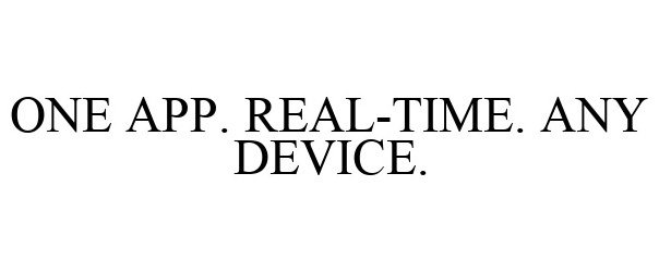  ONE APP. REAL-TIME. ANY DEVICE.