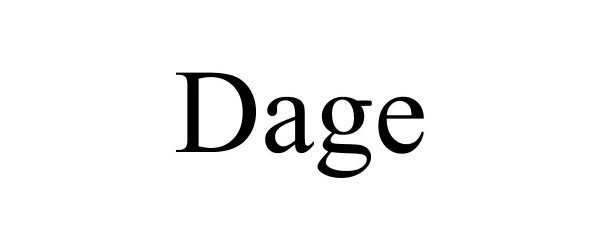 Trademark Logo DAGE