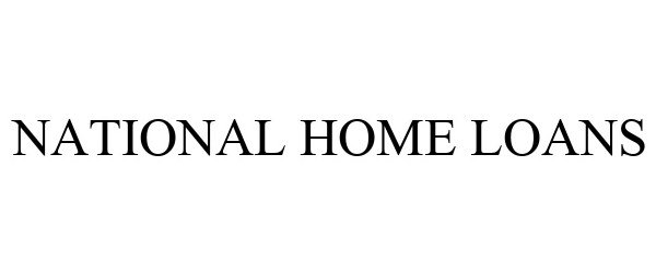  NATIONAL HOME LOANS