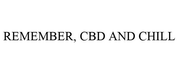 Trademark Logo REMEMBER, CBD AND CHILL