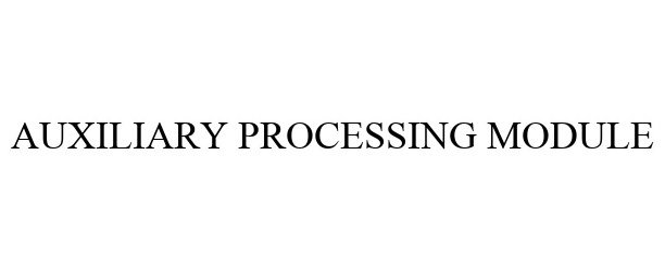  AUXILIARY PROCESSING MODULE
