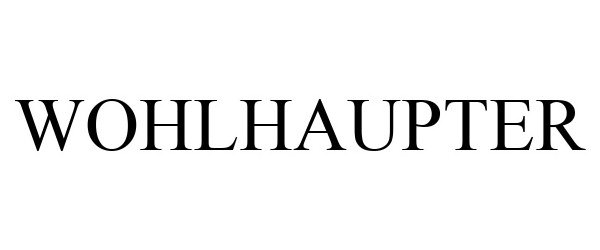 Trademark Logo WOHLHAUPTER