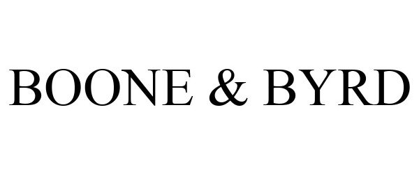 Trademark Logo BOONE & BYRD