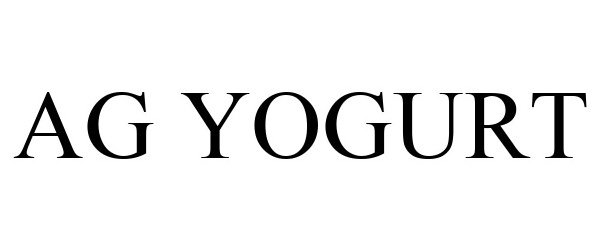 Trademark Logo AG YOGURT