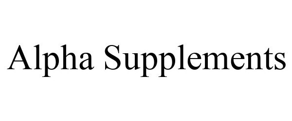 Trademark Logo ALPHA SUPPLEMENTS