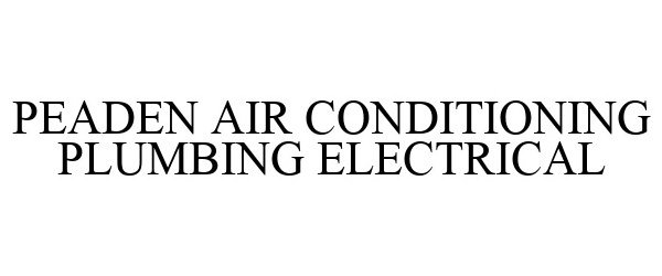  PEADEN AIR CONDITIONING PLUMBING ELECTRICAL