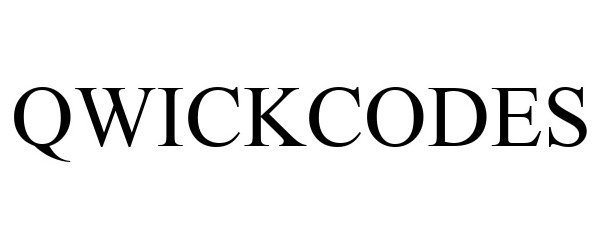 Trademark Logo QWICKCODES