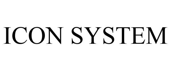 Trademark Logo ICON SYSTEM