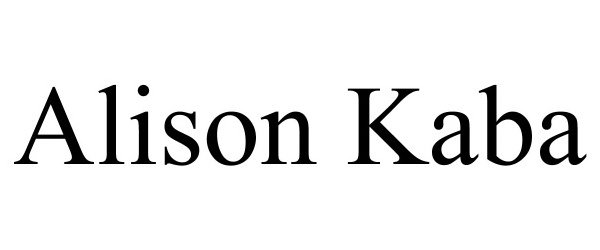 Trademark Logo ALISON KABA