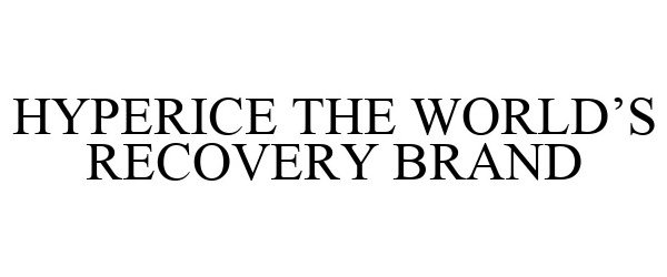  HYPERICE THE WORLD'S RECOVERY BRAND
