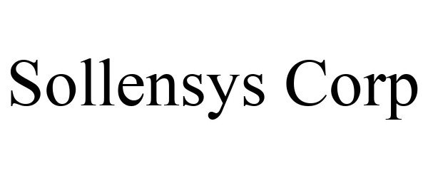  SOLLENSYS CORP