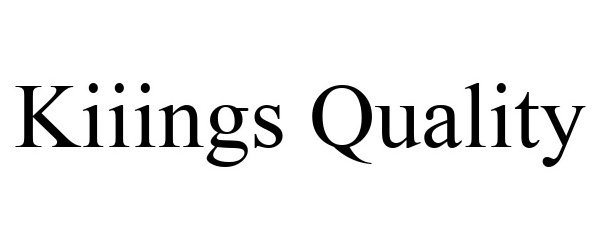 Trademark Logo KIIINGS QUALITY