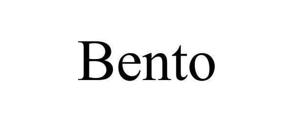 Trademark Logo BENTO