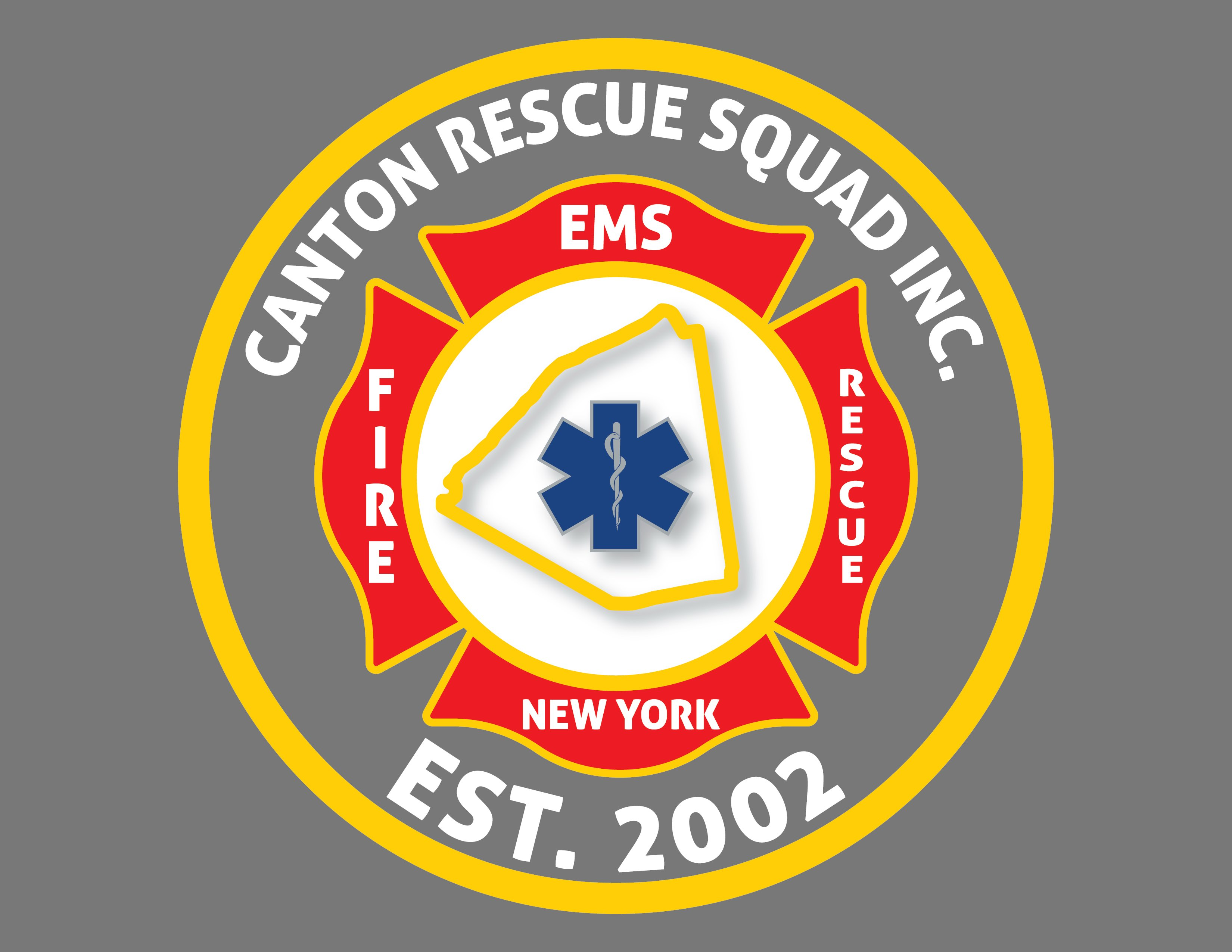 Trademark Logo CANTON RESCUE SQUAD INC., EST. 2002, NEW YORK, FIRE, EMS, RESCUE
