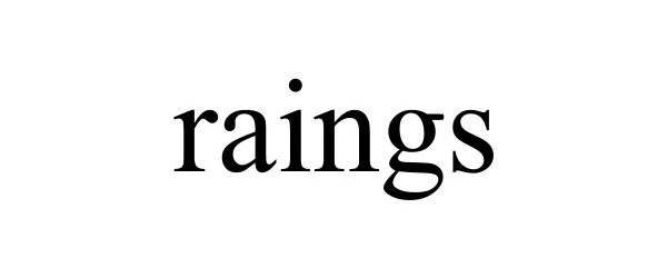 Trademark Logo RAINGS
