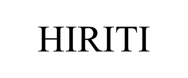 Trademark Logo HIRITI