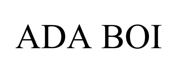Trademark Logo ADA BOI