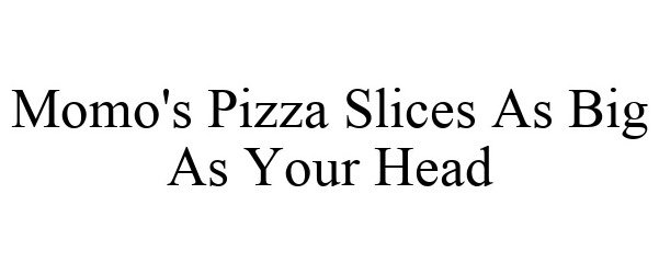 Trademark Logo MOMO'S PIZZA SLICES AS BIG AS YOUR HEAD