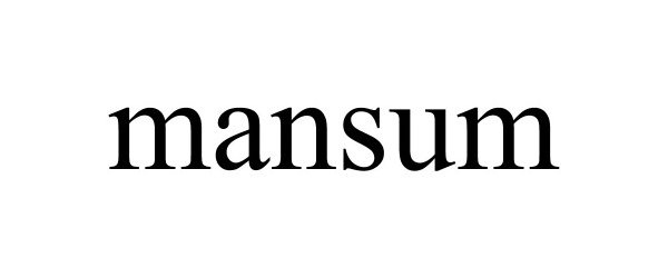 Trademark Logo MANSUM