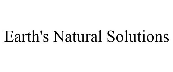 Trademark Logo EARTH'S NATURAL SOLUTIONS