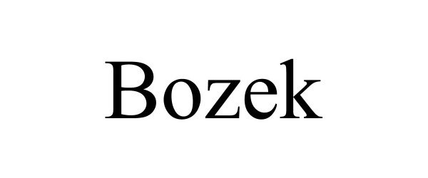 Trademark Logo BOZEK